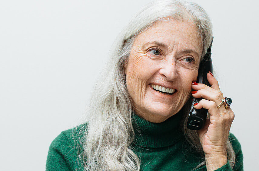 elder woman on call