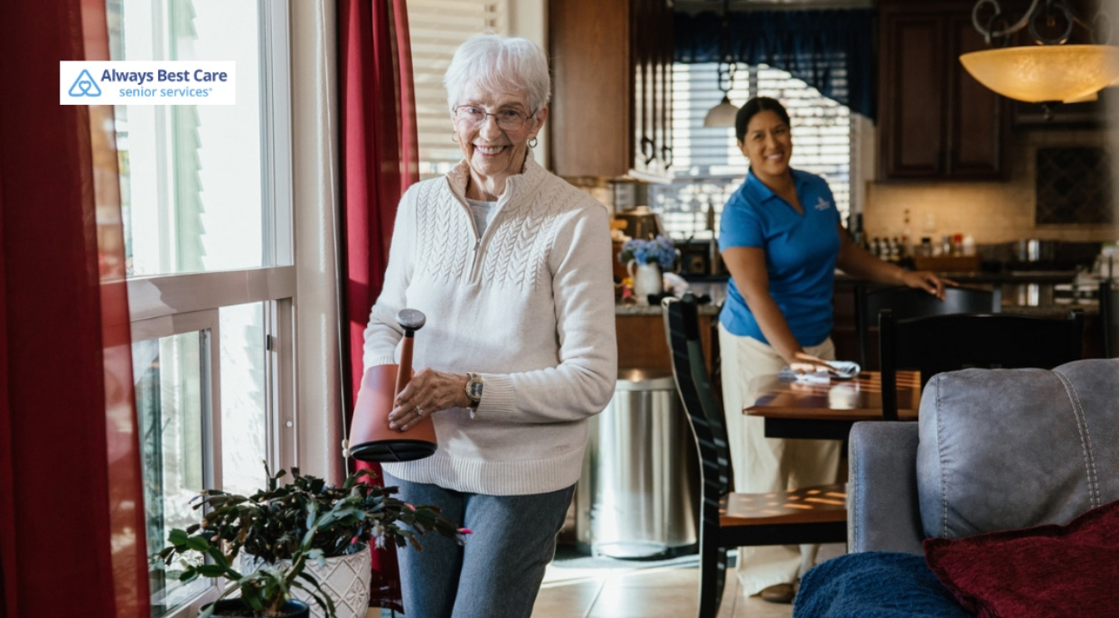 caregiver and elder woman