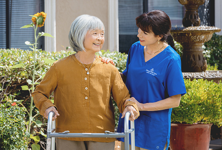 Caregiver helping a senior