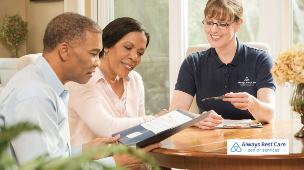 Alwaysbestcare worker talking to clients