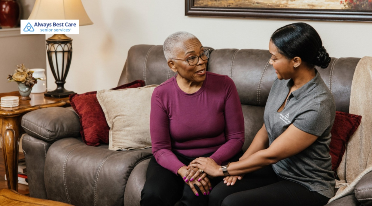 caregiver and client talking